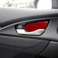 Red carbon-fiber inside door handle wrist trim sticker insert