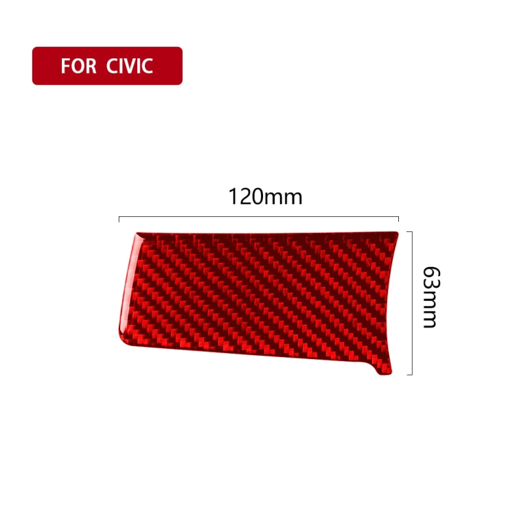 Red carbon-fiber pattern central console left sticker, 120mm by 63mm