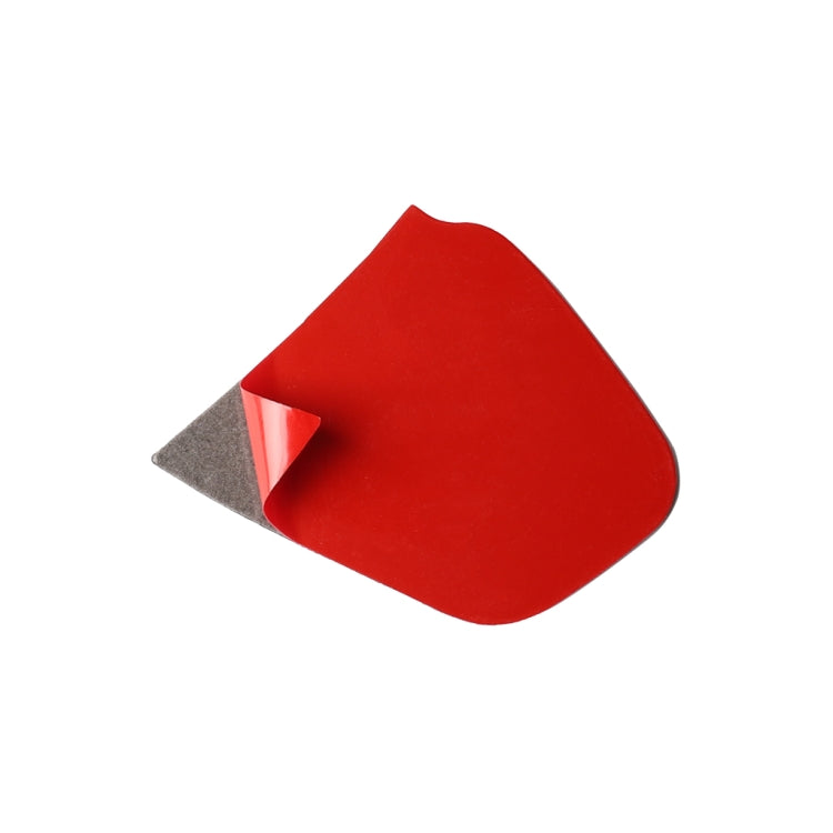 Red carbon-fiber steering wheel trim sticker with adhesive backing sheet