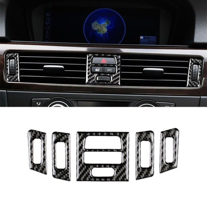 Carbon-fiber patterned air outlet trim stickers, installed on car dashboard vents