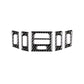 Carbon-fiber patterned vent trim sticker pieces, five-piece set with rectangular openings
