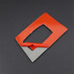 Orange backing template for ignition switch sticker with rectangular cutout