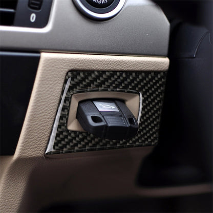 Carbon fiber ignition switch decorative sticker for right-hand drive, dark woven texture