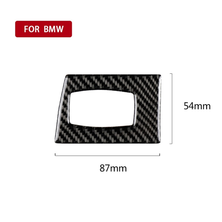 Carbon fiber ignition switch trim sticker, 87mm x 54mm, rectangular cutout