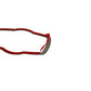 Carbon-fiber trim sticker with red backing layer and dark woven border