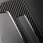Carbon-fiber trim insert with vertical strip and rounded control cutout