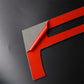 Carbon-fiber CD panel trim with peel-off backing film and curved edge cutout