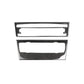 Set of carbon fiber style CD panel trim sticker pieces with cutout openings