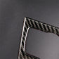 Close-up edge of carbon fiber style trim sticker with curved cutout