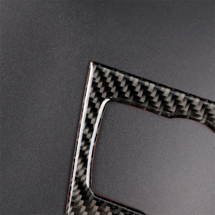 Close-up edge of carbon fiber style trim sticker with curved cutout