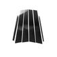 Carbon fiber B-pillar decal strips, black with vertical carbon weave pattern