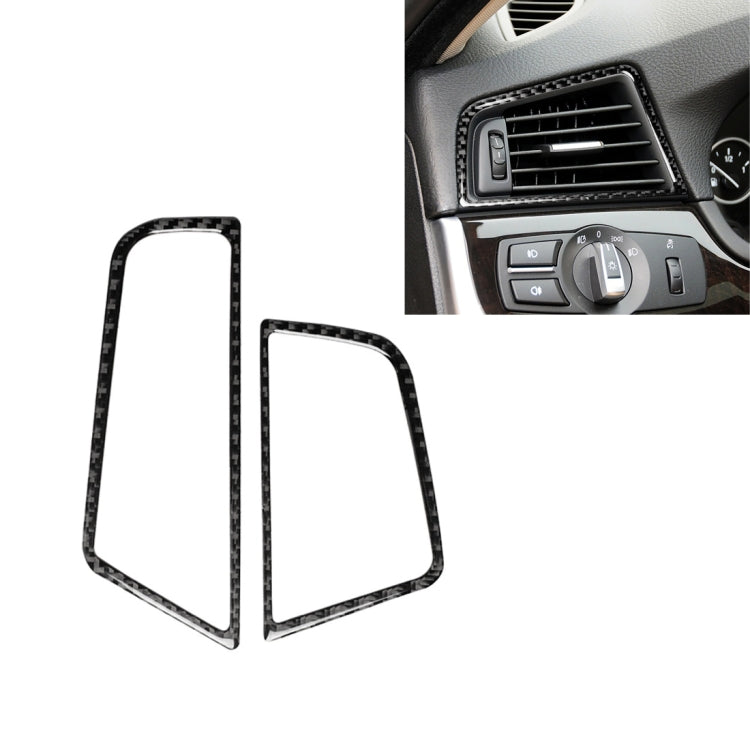 Carbon-fiber style side air outlet frame stickers, two-piece trim set