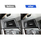 Carbon-fiber side air outlet frame stickers installed on dashboard vent surround