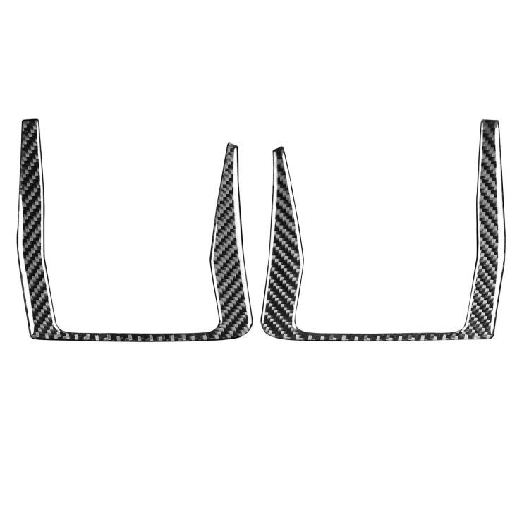 2-piece carbon-fiber style rear door handle trim sticker set, U-shaped black weave
