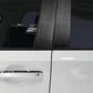 Installed carbon fiber B-pillar trim sticker on car door frame, black strips