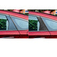 Car exterior with carbon fiber B-pillar trim sticker on side window pillar
