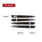 Carbon fiber outside door handle trim set layout with size guides, right side