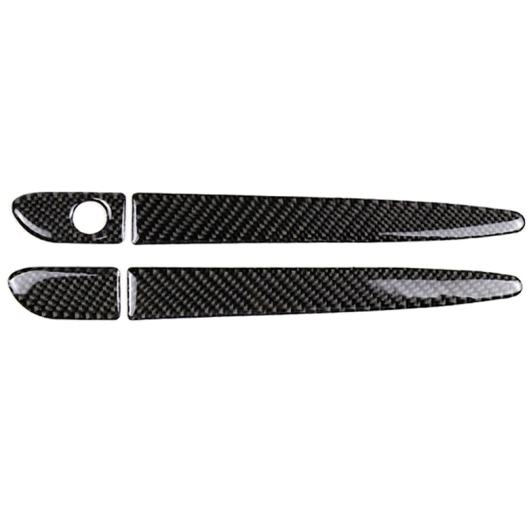 Carbon fiber outside door handle trim pieces with circular sensor cutout, right side