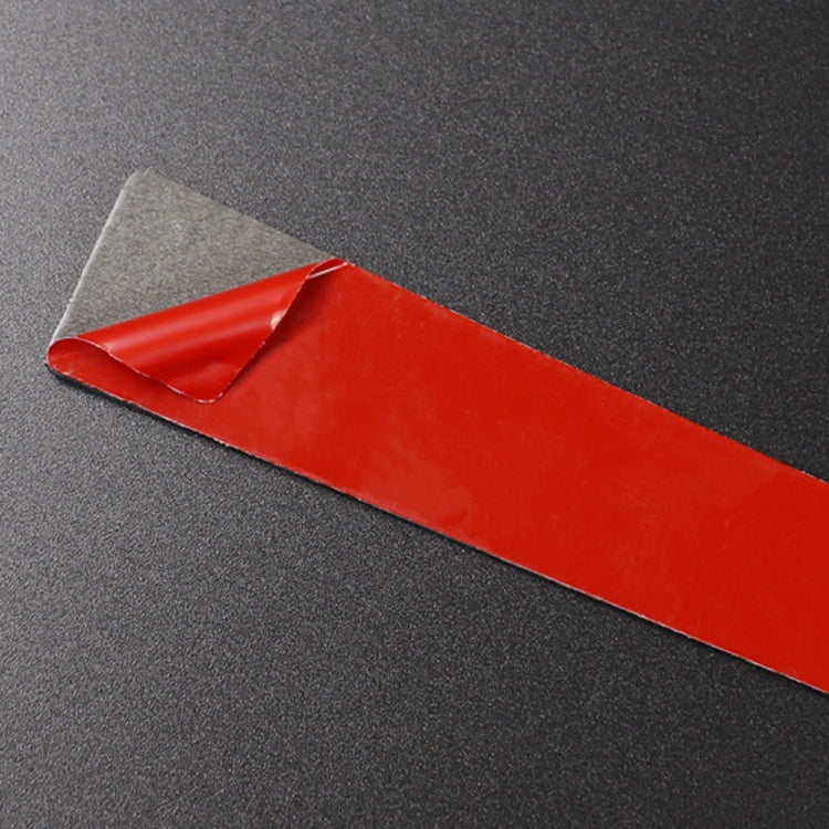 Red adhesive backing strip with protective film for carbon fiber door handle trim
