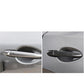 Carbon fiber outside door handle cover close-up, right side, on chrome handle