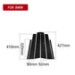 B-pillar carbon fiber stickers with measurements, black textured strips
