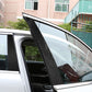 B-pillar carbon fiber trim sticker on car door frame, black textured