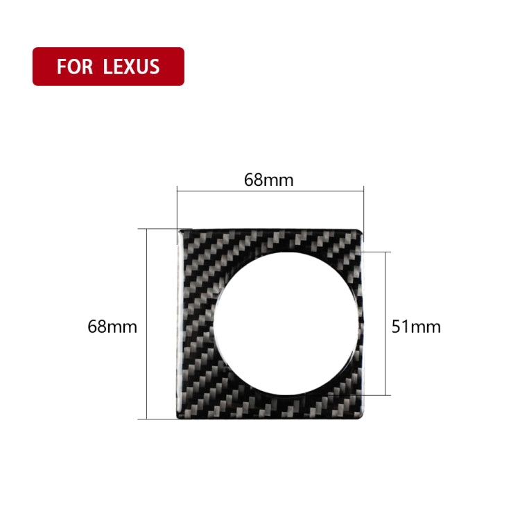Carbon fiber knob bezel sticker with circular cutout, 68 mm by 51 mm