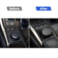 Installed carbon fiber knob bezel sticker on car center console around control knob