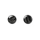Two round carbon-fiber air conditioner knob stickers, black checker pattern