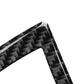 Carbon fiber-look trim sticker corner with glossy weave pattern