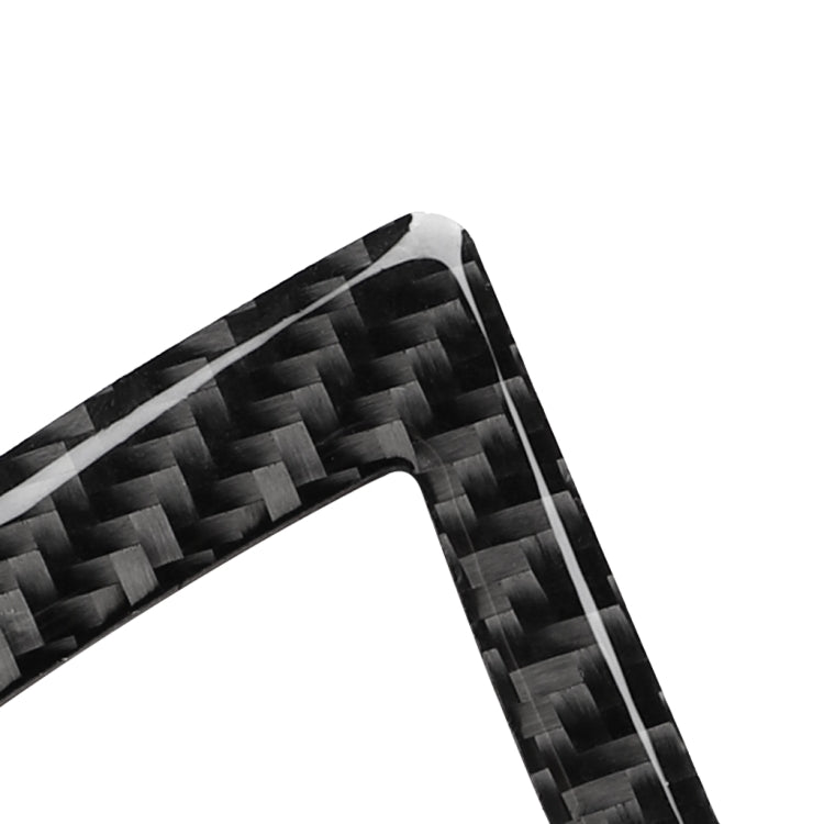 Carbon fiber-look trim sticker corner with glossy weave pattern