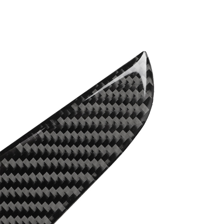 Close-up carbon fiber pattern sticker for gear shift side panel, dark black