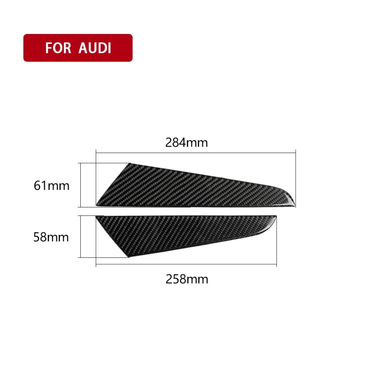 Car carbon fiber gear shift side panel sticker size 284 x 258 mm, dark black