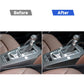 Installed carbon fiber gear shift side panel trim, dark black
