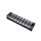 Black 8-way dual-row power terminal connector with clear cover and screw terminals