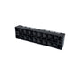 Black 8-way dual-row power terminal connector base with circular mounting holes