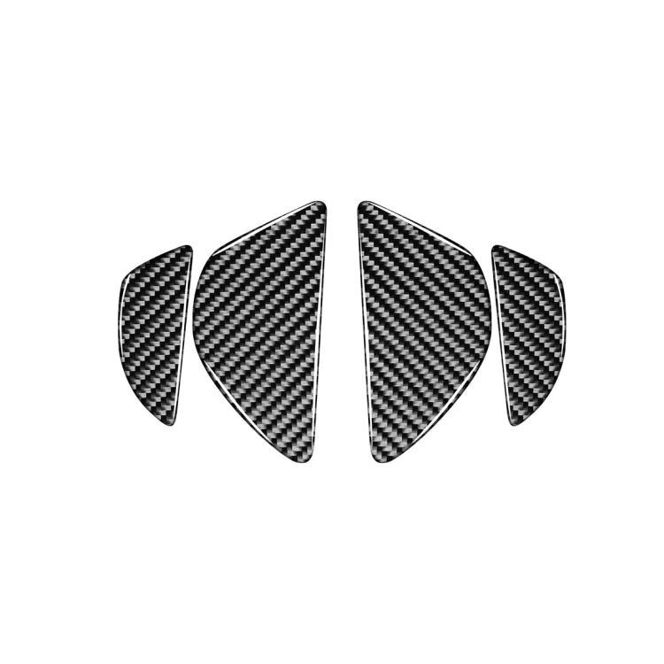 Set of carbon fiber inner door bowl trim stickers, curved black weave panels