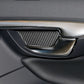 Carbon fiber inner door bowl sticker installed on car door handle trim, black weave