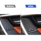 Car door window switch area before and after carbon fiber cover sticker