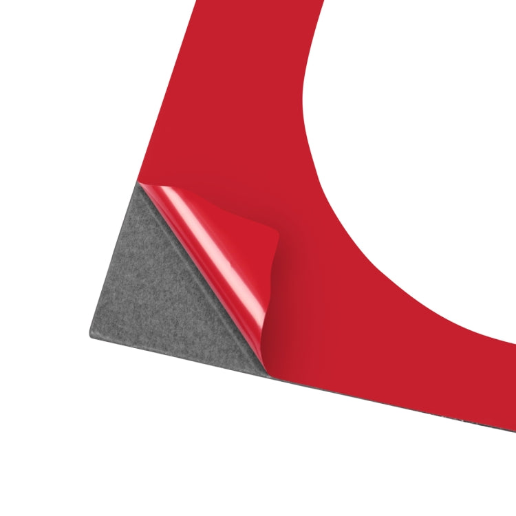 Protective film for carbon fiber gearshift panel sticker, red peel-off layer over backing
