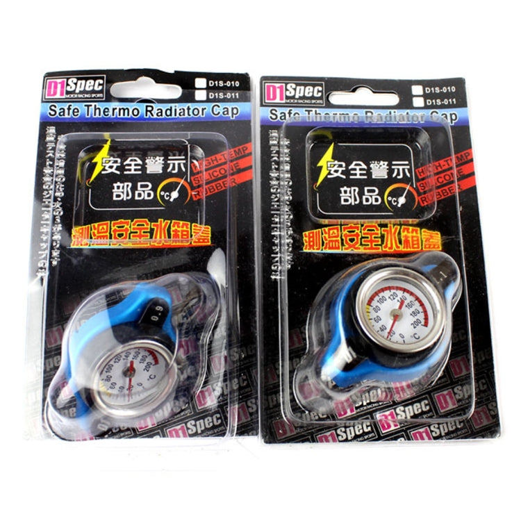 D1Spec safe thermo radiator cap kit packaging with blue gauge and thermometer