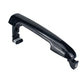 Exterior door handle in dark gray/black with mounting clips and base feet