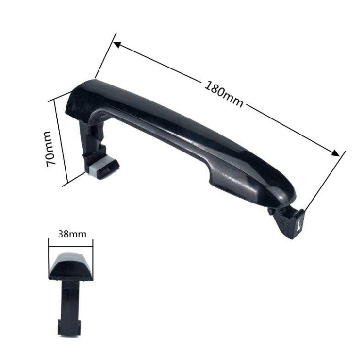 Exterior door handle dimensions: 180mm, 70mm, 38mm (set of 2)