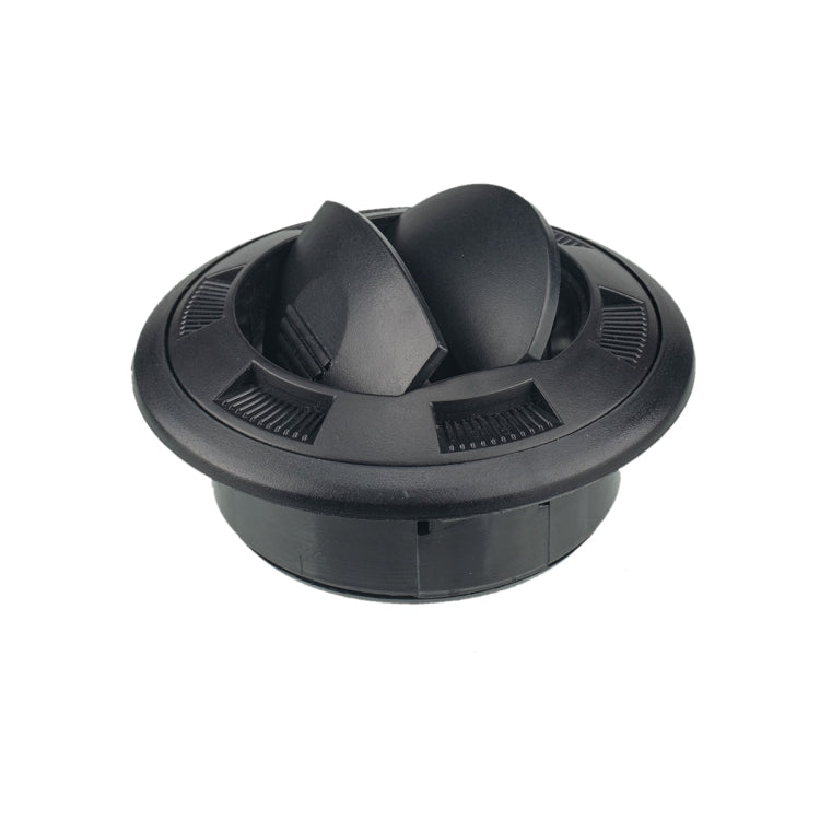 Universal AC air outlet vent with grid, black plastic, adjustable louvers