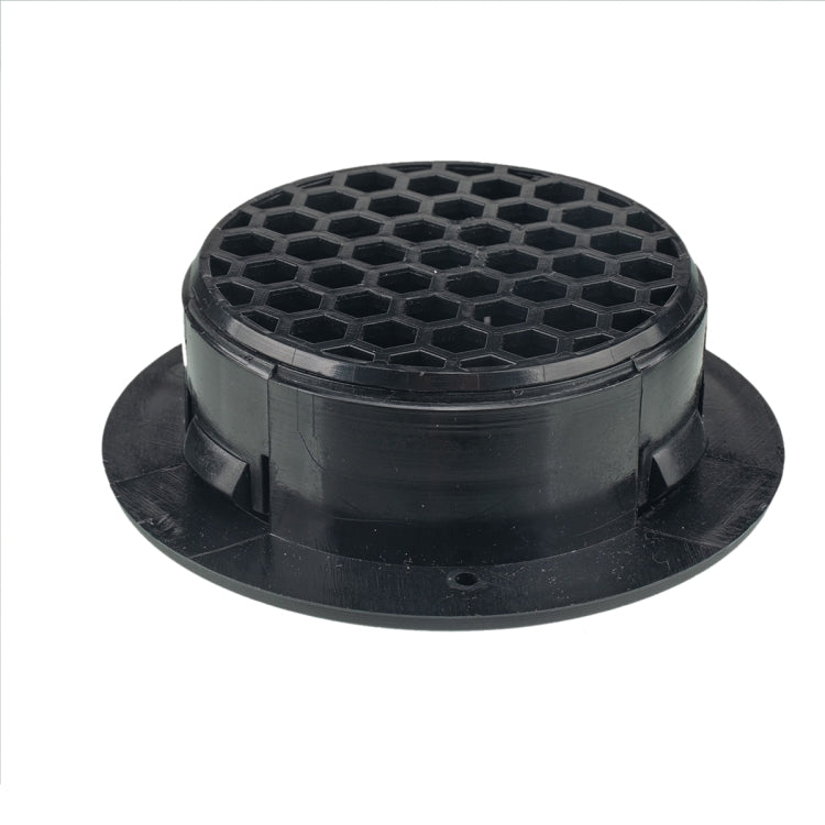 Universal AC air outlet vent with hex honeycomb grille, black circular base