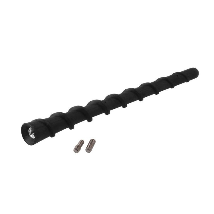 Black rubber car thread antenna aerial with two threaded metal inserts