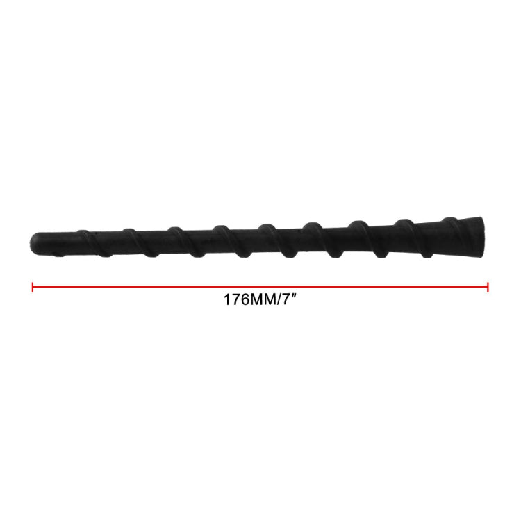 Black thread car antenna aerial, 176 mm length, ribbed rubber design