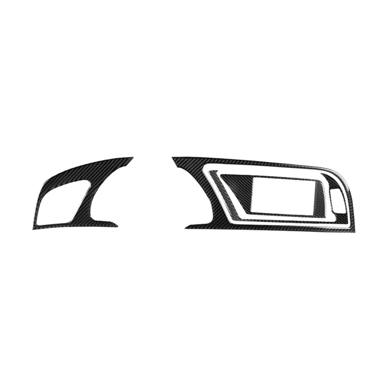 Black carbon fiber dashboard frame decorative sticker for left-side vent