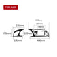 Black carbon fiber dashboard frame decorative sticker with dimensions diagram