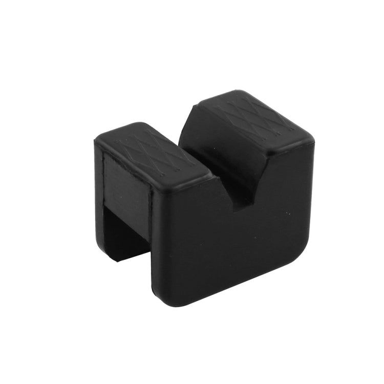 Black rubber jack pad adapters, two-piece set with textured top and side tabs